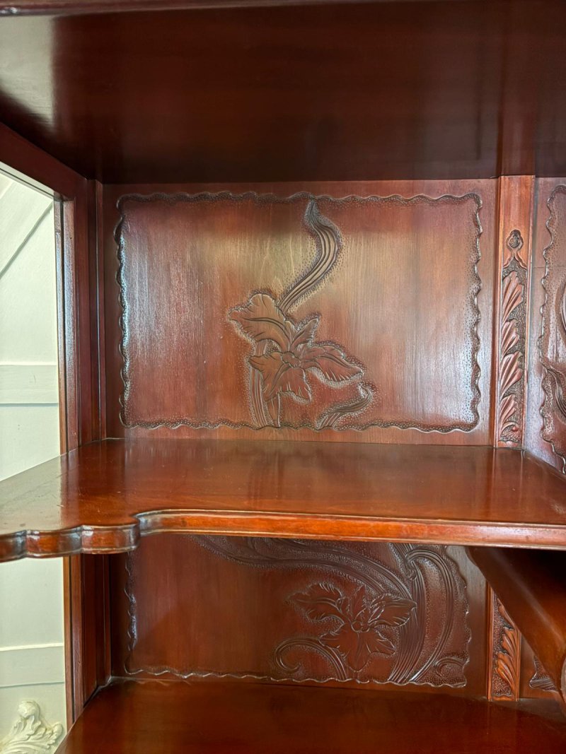 Fabulous Antique Japanese Red Lacquer Hardwood Display Cabinet - Image 15